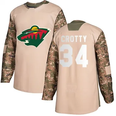 Camo Youth Cameron Crotty Authentic Minnesota Wild Veterans Day Practice Jersey