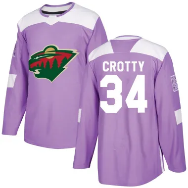 Purple Youth Cameron Crotty Authentic Minnesota Wild Fights Cancer Practice Jersey
